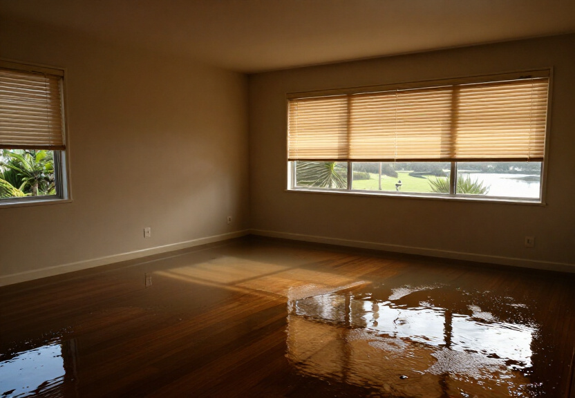 Water damaged kitchen in Forestville before cleanup